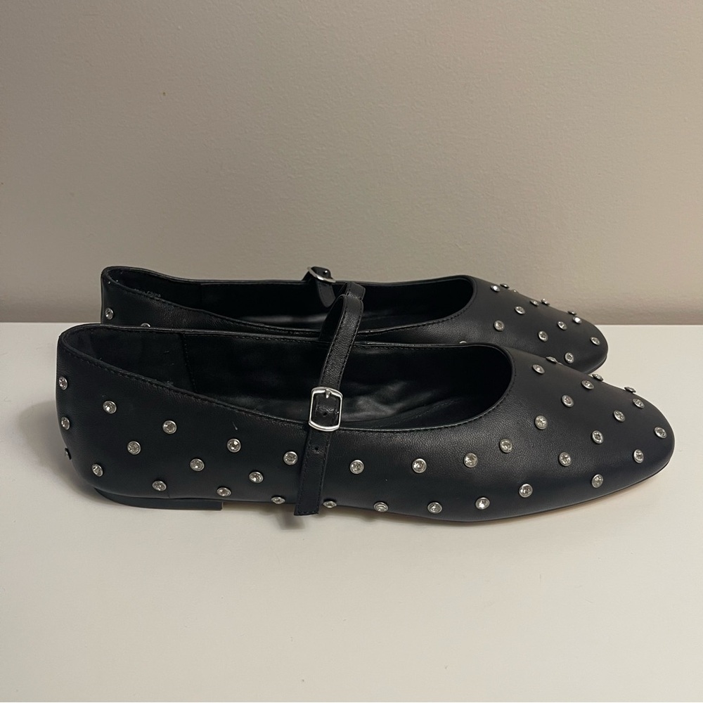 ALDO Marylina Studded Ballet with Buckle in Black‎ Leather - Picture 5 of 8